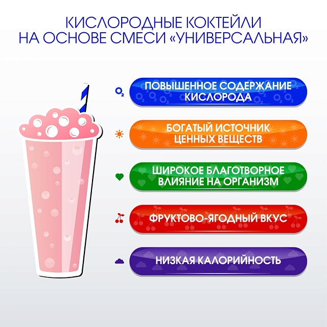 УНИВЕРСАЛЬНАЯ композиция для кислородных коктейлей на фруктозе №47, 300 гр.